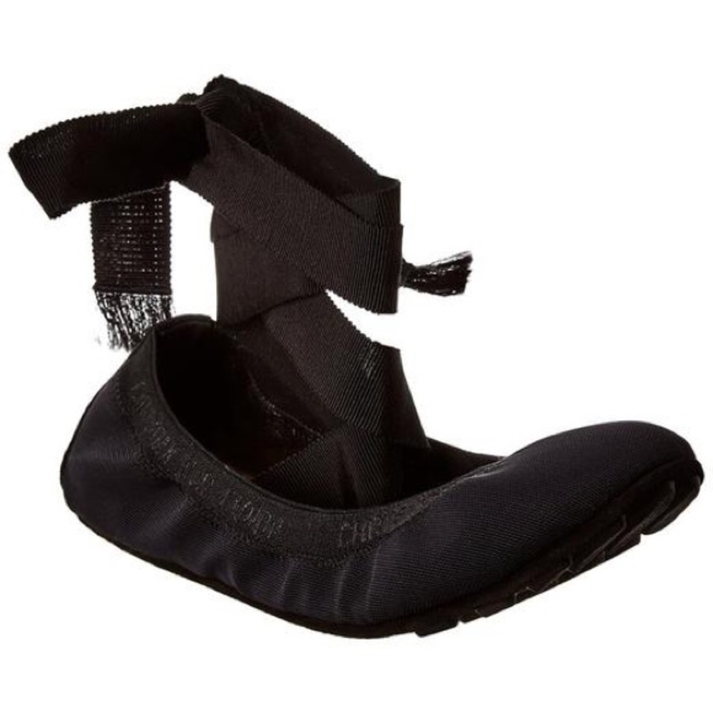 Black Dior Academy Lace Up Mesh Ballerina Shoes
